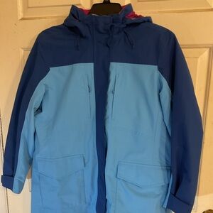 LANDS END SQUALL WATERPROOF INSULATED PARKA /COAT Blue&Magenta 44C38L(LP 14/16